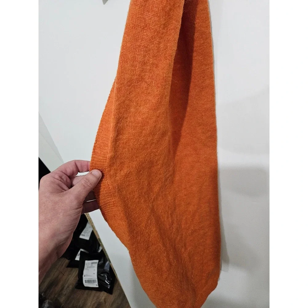 WoolOvers Orange Pure New Wool Knit Scarf Woolmark Certified Autumn Winter Acc